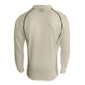 Cream-Green - Back - Surridge Mens-Youth Premier Sports Long Sleeve Polo Shirt