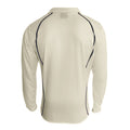 Cream-Navy - Back - Surridge Mens-Youth Premier Sports Long Sleeve Polo Shirt