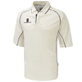 White-Maroon trim - Front - Surridge Boys Kids Sports Premier Shirt 3-4 Polo Shirt