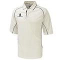 White-Navy trim - Front - Surridge Boys Kids Sports Premier Shirt 3-4 Polo Shirt