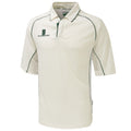 White-Green trim - Front - Surridge Boys Kids Sports Premier Shirt 3-4 Polo Shirt