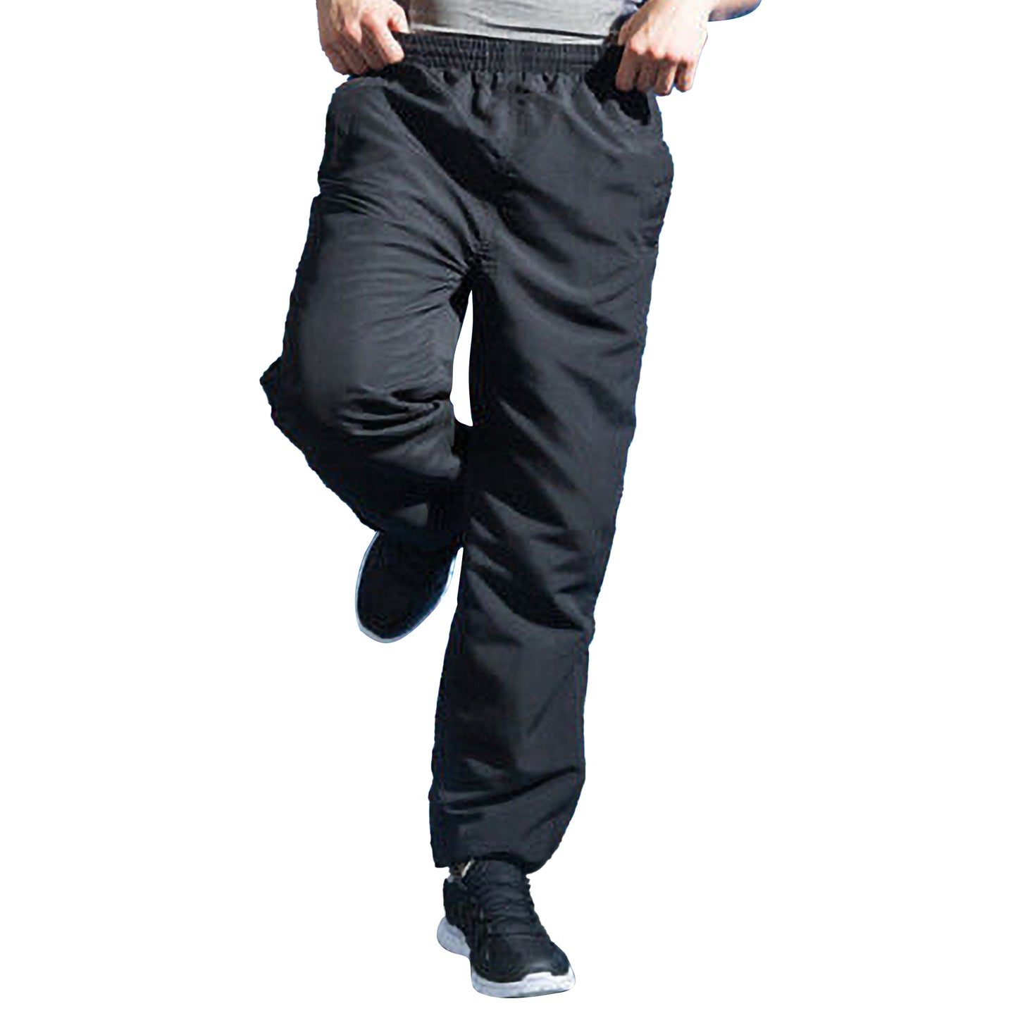 Black - Side - Tombo Teamsport Mens Sports Lined Tracksuit Bottoms - Jog Pants