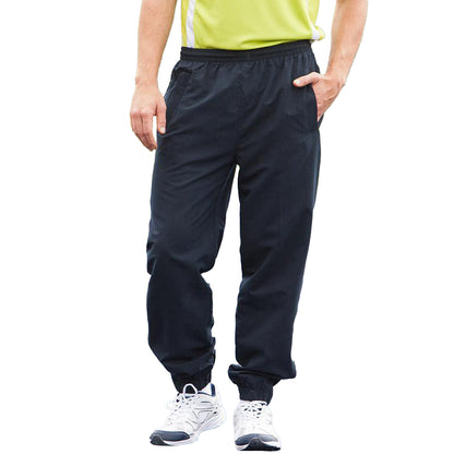 Navy - Side - Tombo Teamsport Mens Sports Lined Tracksuit Bottoms - Jog Pants
