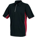 Black-Red-White Piping - Front - Tombo Teamsport Mens Pique Sports Polo Shirt