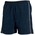 Navy-Navy- White Piping - Front - Tombo Teamsport Mens Lined Performance Sports Shorts