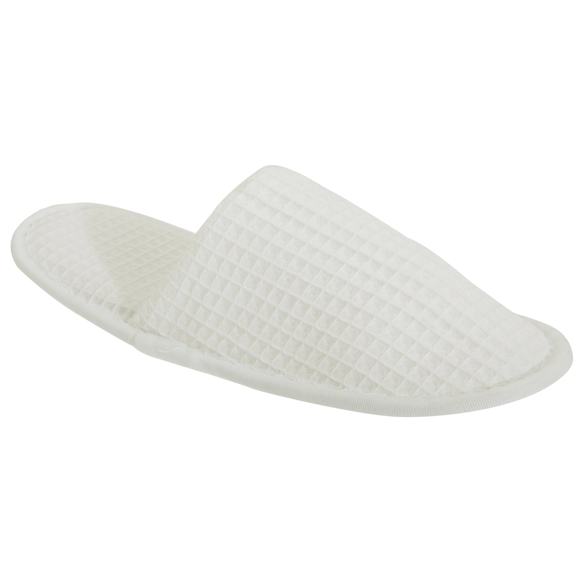 White - Front - Towel City Unisex Waffle Mule Closed Toe Slippers