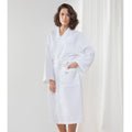 White - Back - Towel City Waffle 220 GSM Bath Robe - Towel