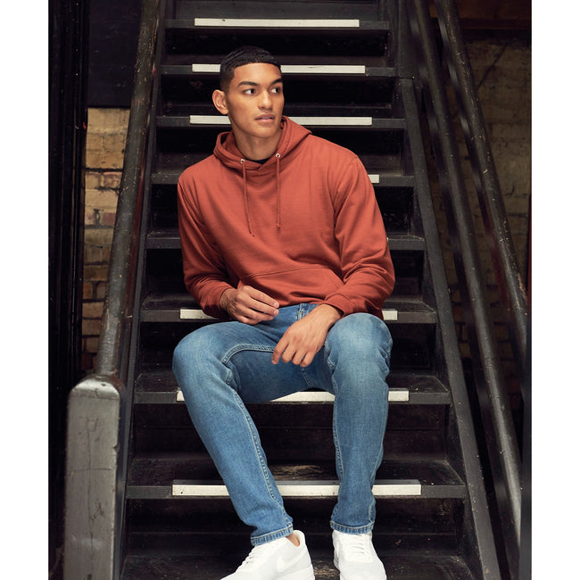 Red-Rust - Back - Awdis Unisex College Hooded Sweatshirt - Hoodie