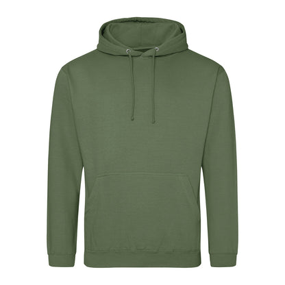 Earthy Green - Front - Awdis Unisex College Hooded Sweatshirt - Hoodie