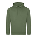 Earthy Green - Front - Awdis Unisex College Hooded Sweatshirt - Hoodie