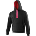 Jet Black - Hot Pink - Front - Awdis Varsity Hooded Sweatshirt - Hoodie