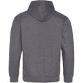 Charcoal- Burgundy - Back - Awdis Varsity Hooded Sweatshirt - Hoodie