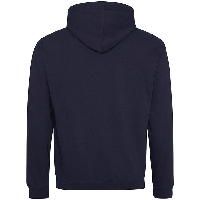 New French Navy-Heather Grey - Back - Awdis Varsity Hooded Sweatshirt - Hoodie