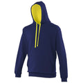 Oxford Navy-Sun Yellow - Front - Awdis Varsity Hooded Sweatshirt - Hoodie