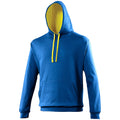 Royal - Sun Yellow - Front - Awdis Varsity Hooded Sweatshirt - Hoodie