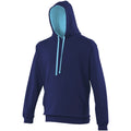 Oxford Navy- Hawaiian Blue - Front - Awdis Varsity Hooded Sweatshirt - Hoodie