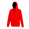 Fire Red-Arctic White - Front - Awdis Varsity Hooded Sweatshirt - Hoodie