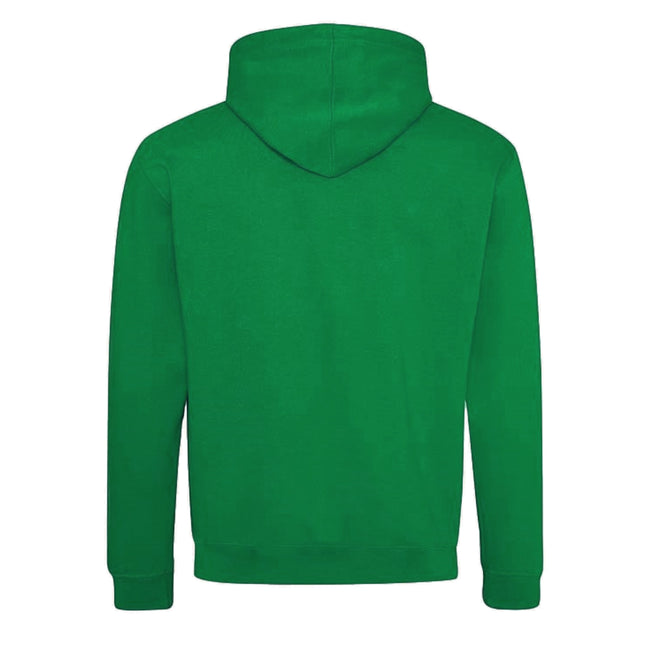 Kelly Green-Arctic White - Front - Awdis Varsity Hooded Sweatshirt - Hoodie