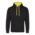 Jet Black- Arctic White - Front - Awdis Varsity Hooded Sweatshirt - Hoodie