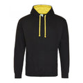 Jet Black- Sun Yellow - Front - Awdis Varsity Hooded Sweatshirt - Hoodie