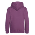 Plum - Back - Awdis Kids Unisex Hooded Sweatshirt - Hoodie - Schoolwear