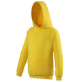 Sun Yellow - Front - Awdis Kids Unisex Hooded Sweatshirt - Hoodie - Schoolwear