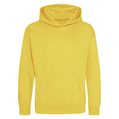 Sun Yellow - Front - Awdis Kids Unisex Hooded Sweatshirt - Hoodie - Schoolwear