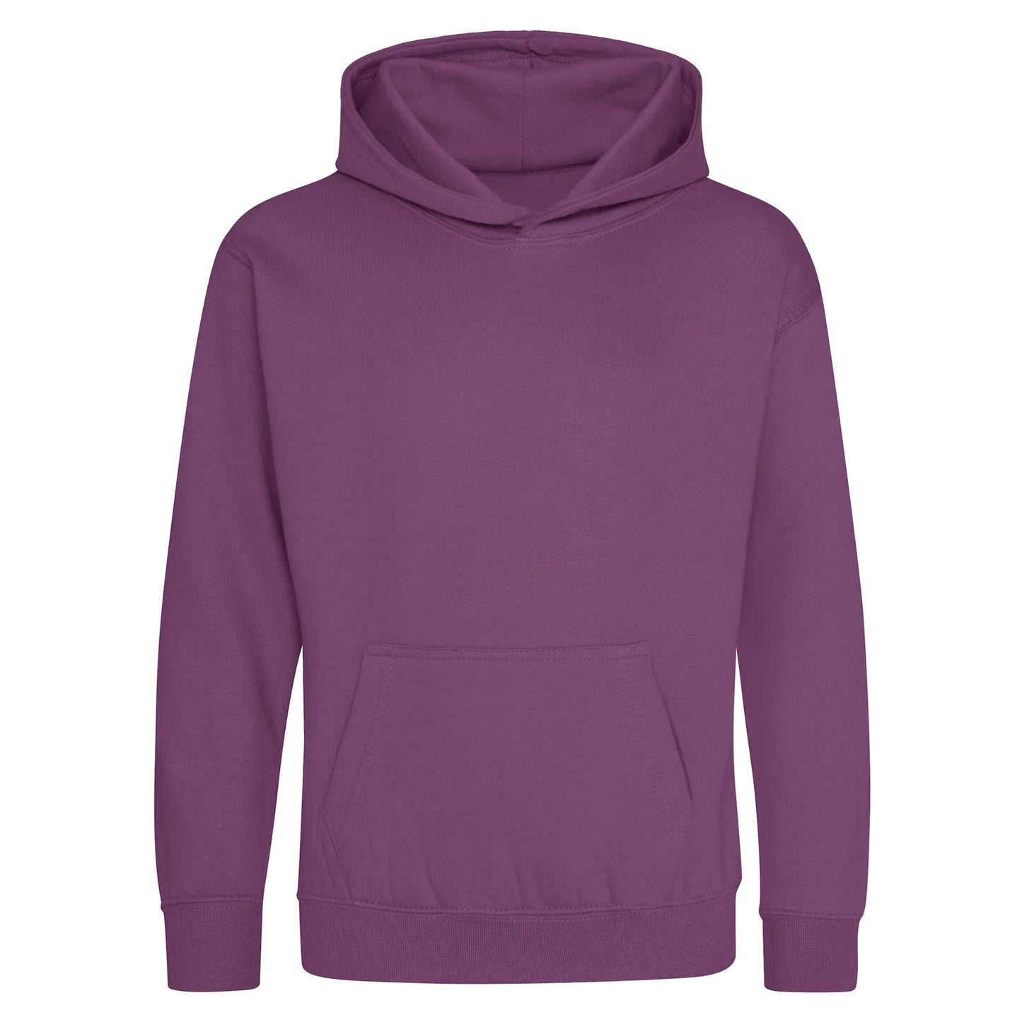 Plum - Front - Awdis Kids Unisex Hooded Sweatshirt - Hoodie - Schoolwear