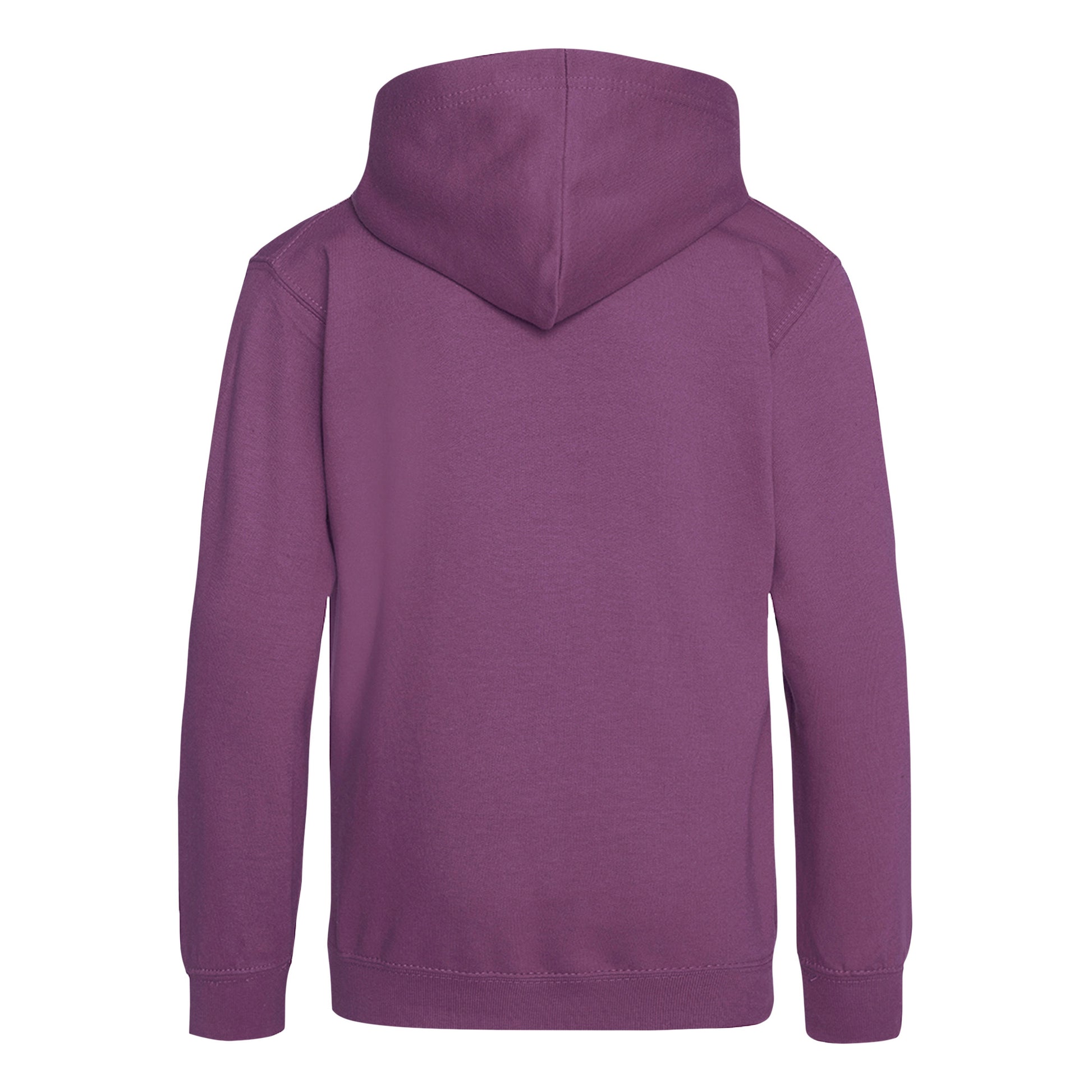 Plum - Back - Awdis Kids Unisex Hooded Sweatshirt - Hoodie - Schoolwear