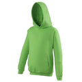 Lime Green - Front - Awdis Kids Unisex Hooded Sweatshirt - Hoodie - Schoolwear