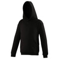 Deep Black - Front - Awdis Kids Unisex Hooded Sweatshirt - Hoodie - Schoolwear