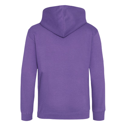 Purple - Back - Awdis Kids Unisex Hooded Sweatshirt - Hoodie - Schoolwear