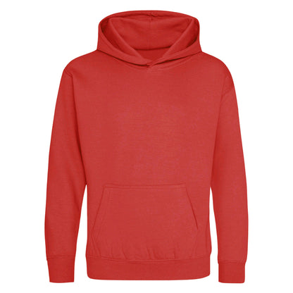 Fire Red - Front - Awdis Kids Unisex Hooded Sweatshirt - Hoodie - Schoolwear