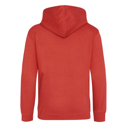 Fire Red - Back - Awdis Kids Unisex Hooded Sweatshirt - Hoodie - Schoolwear