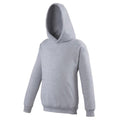 Heather Grey - Front - Awdis Kids Unisex Hooded Sweatshirt - Hoodie - Schoolwear