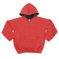 Fire Red-Jet Black - Front - Awdis Kids Varsity Hooded Sweatshirt - Hoodie - Schoolwear