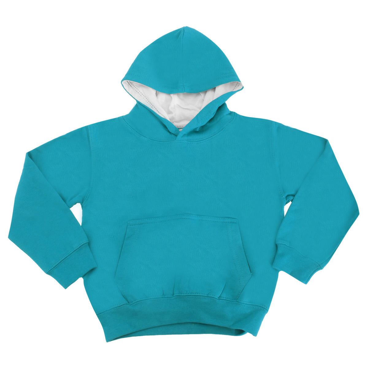 Sapphire Blue - Heather Grey - Front - Awdis Kids Varsity Hooded Sweatshirt - Hoodie - Schoolwear
