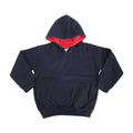 New French Navy-Fire Red - Front - Awdis Kids Varsity Hooded Sweatshirt - Hoodie - Schoolwear