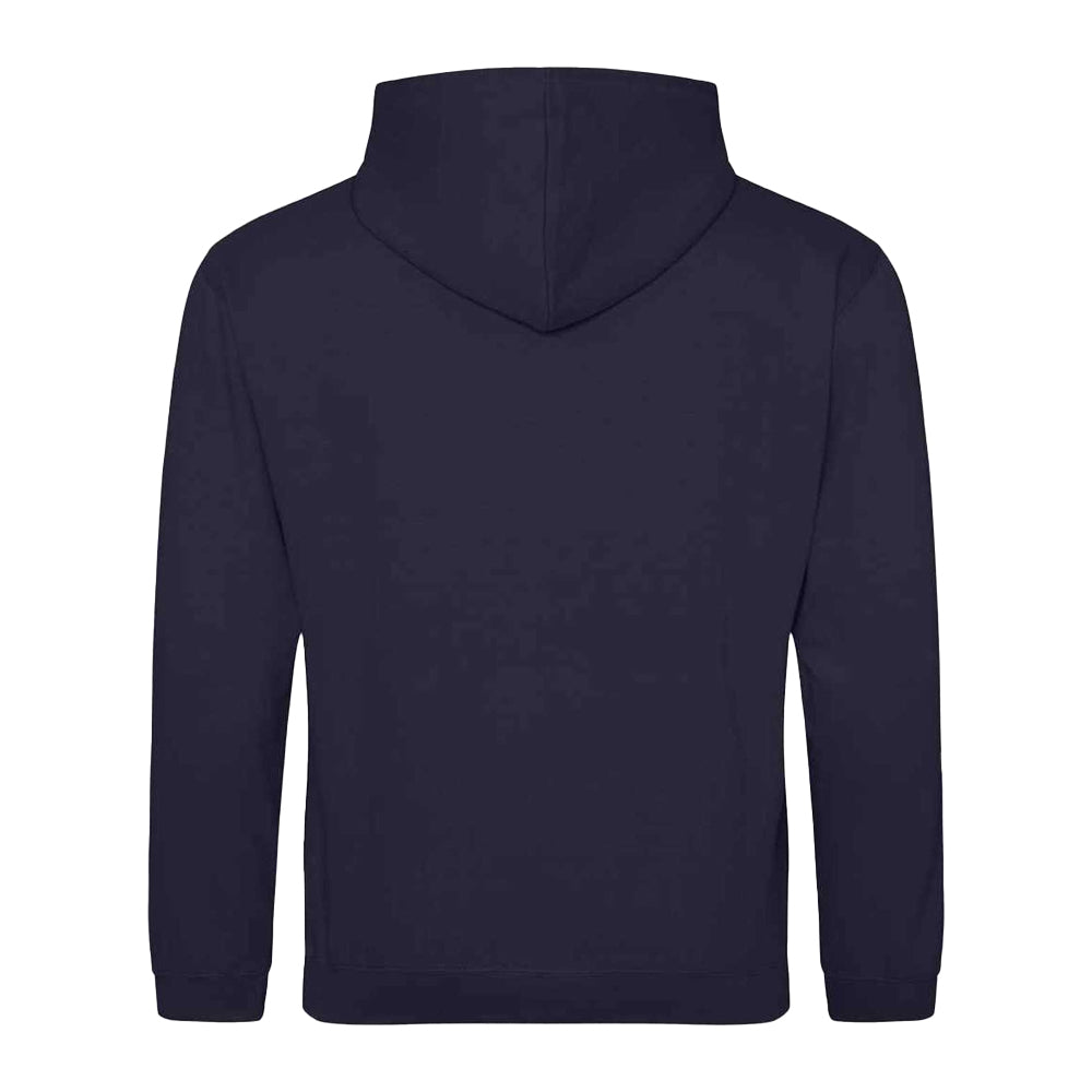 New French Navy-Heather Grey - Back - Awdis Kids Varsity Hooded Sweatshirt - Hoodie - Schoolwear