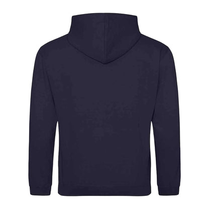 New French Navy-Heather Grey - Back - Awdis Kids Varsity Hooded Sweatshirt - Hoodie - Schoolwear