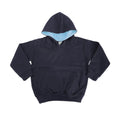 New French Navy-Sky Blue - Front - Awdis Kids Varsity Hooded Sweatshirt - Hoodie - Schoolwear