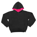 Jet Black-Hot Pink - Front - Awdis Kids Varsity Hooded Sweatshirt - Hoodie - Schoolwear
