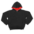 Jet Black - Fire Red - Front - Awdis Kids Varsity Hooded Sweatshirt - Hoodie - Schoolwear