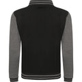 Jet Black- Charcoal - Back - Awdis Unisex Varsity Jacket