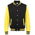 Jet Black- Sun Yellow - Front - Awdis Unisex Varsity Jacket