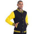Jet Black- Sun Yellow - Back - Awdis Unisex Varsity Jacket