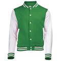 Kelly Green - White - Front - Awdis Unisex Varsity Jacket