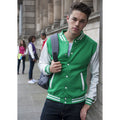 Kelly Green - White - Back - Awdis Unisex Varsity Jacket