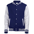 Oxford Navy - Heather Grey - Front - Awdis Unisex Varsity Jacket