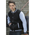 Oxford Navy - Heather Grey - Back - Awdis Unisex Varsity Jacket